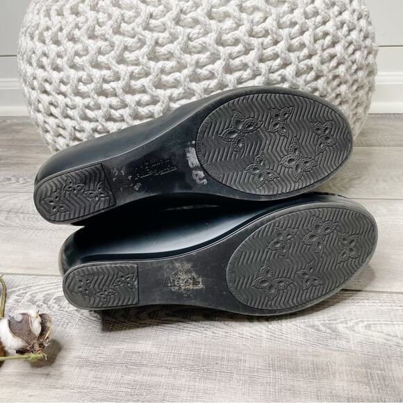 Alegria Flirt Slip On Leather Career Fashion Wedge Pumps Black Dazzler Size 12 - Picture 8 of 8